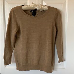 NWOT - LOFT brown sweater with tied bow in back
